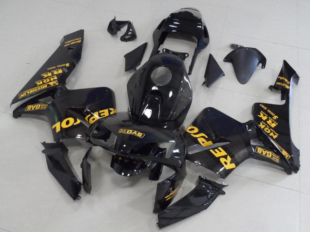 2003-2004 Glossy Black Gold Repsol Honda CBR600RR Motorcycle Fairings Canada