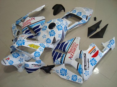 2003-2004 White Blue Red Nastro Azzurro Honda CBR600RR Motorcycle Fairings Canada