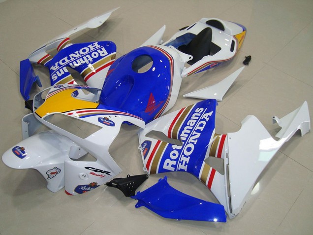 2003-2004 White Blue Yellow Rothmans Honda CBR600RR Motorcycle Fairings Canada