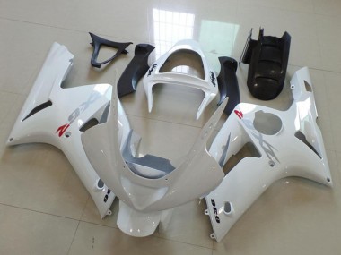2003-2004 White with Silver Decals Kawasaki ZX6R Motorcycle Fairings Canada