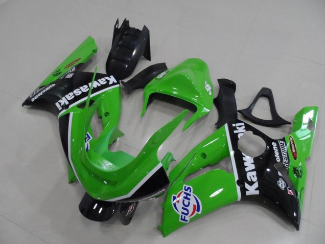 2003-2004 Green White Black Fuchs Kawasaki ZX6R Motorcycle Fairings Canada