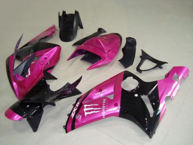 2003-2004 Pink Black White Monster Kawasaki ZX6R Motorcycle Fairings Canada