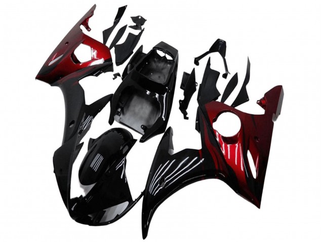 2003-2004 Glossy Black Red Yamaha YZF R6 Motorcycle Fairing Kits Canada
