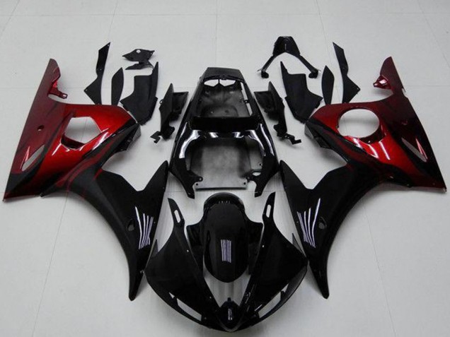 2003-2004 Glossy Black Red Yamaha YZF R6 Motorcycle Fairing Kits Canada
