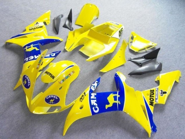 2003-2004 Yellow Blue Camel Motul Yamaha YZF R6 Motorcycle Fairings Canada