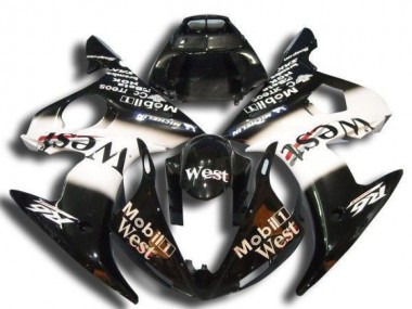 2003-2004 Glossy Black White Mobil West Michelin Yamaha YZF R6 Motorcycle Fairings Canada