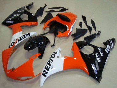 2003-2004 Orange White Glossy Black Repsol Yamaha YZF R6 Motorcycle Fairing Canada