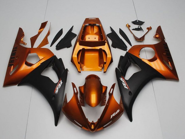 2003-2004 Orange Matte Black Yamaha YZF R6 Motorcycle Fairings Canada