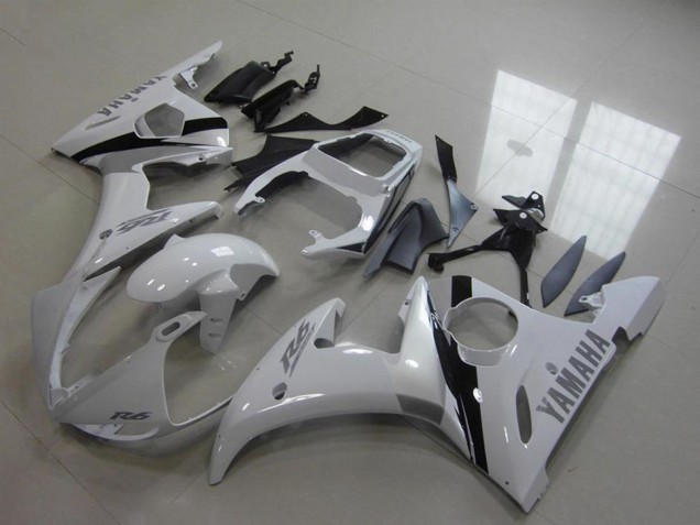 2003-2004 White Glossy Black Yamaha YZF R6 Motorcycle Fairing Kits Canada