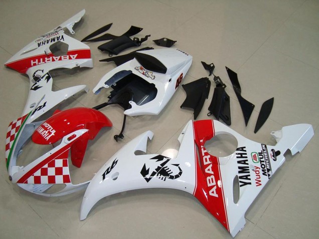 2003-2004 White Red Abarth Motul Yamaha YZF R6 Motorcycle Fairings Canada
