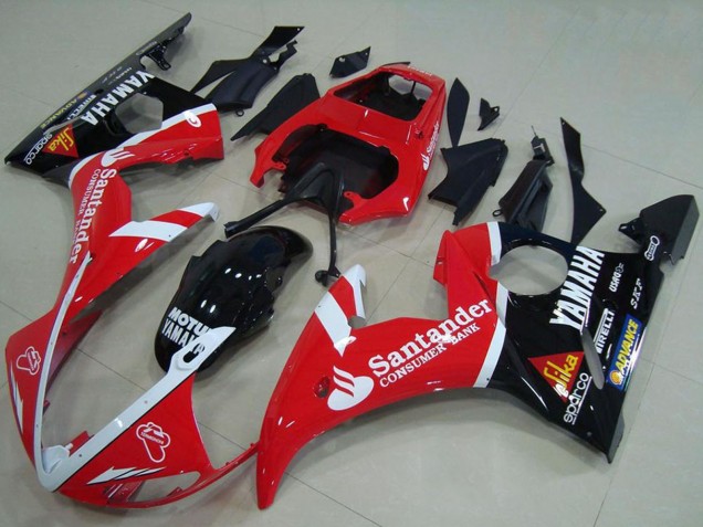 2003-2004 Red White Glossy Black Santander Motul Yamaha YZF R6 Motorcycle Fairings Canada