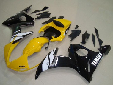 2003-2004 Yellow White Glossy Black Yamaha YZF R6 Motorcycle Fairings Canada