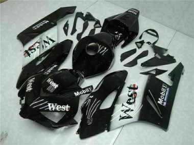 2004-2005 Glossy Black White West Mobil Michelin Honda CBR1000RR Motorcycle Fairings Canada