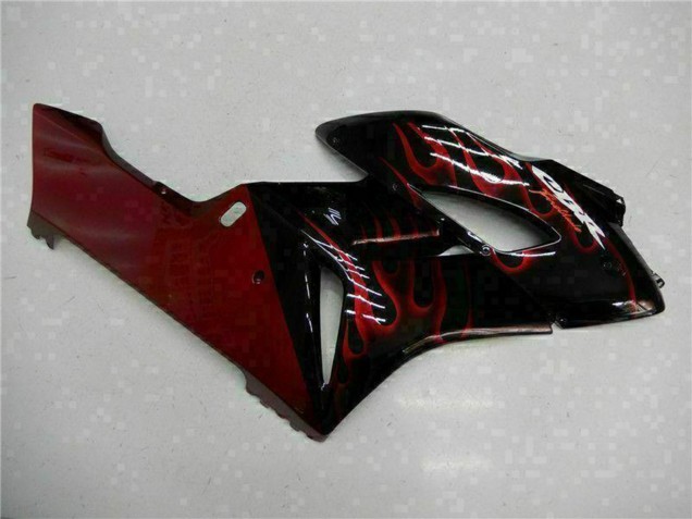 2004-2005 Glossy Black Red Flame Honda CBR1000RR Motorcycle Fairings Canada
