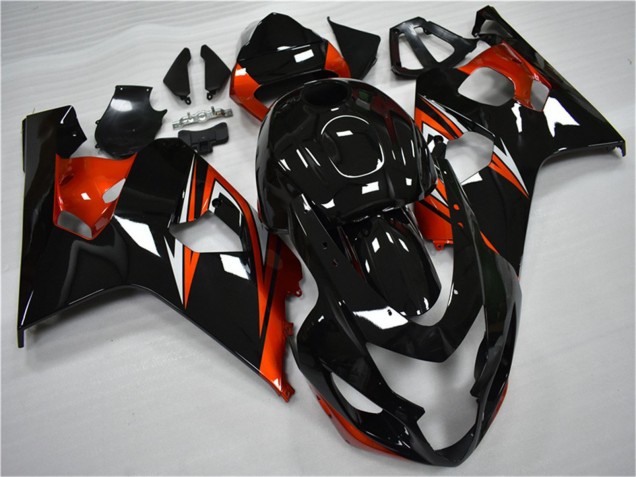 2004-2005 Glossy Black Red Stripe Suzuki GSXR 600/750 Motorcycle Fairings Canada