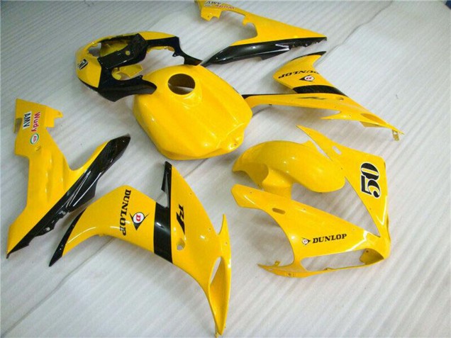 2004-2006 Yellow Glossy Black Dunlop 50 Yamaha YZF R1 Motorcycle Fairings Canada