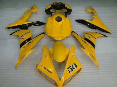 2004-2006 Yellow Glossy Black Dunlop 50 Yamaha YZF R1 Motorcycle Fairings Canada