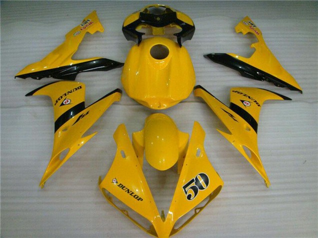 2004-2006 Yellow Glossy Black Dunlop 50 Yamaha YZF R1 Motorcycle Fairings Canada