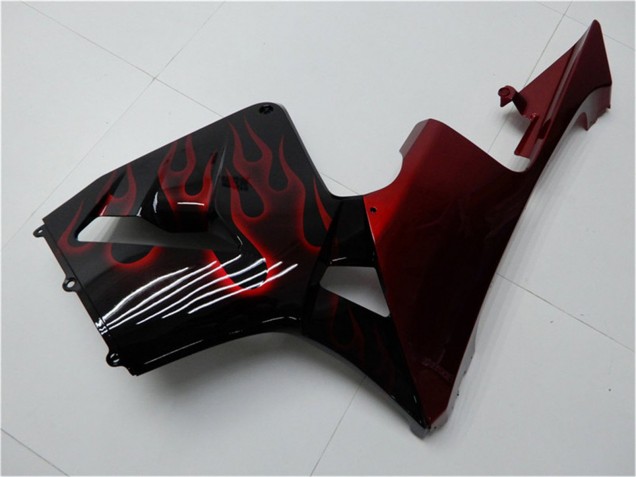 2005-2006 Glossy Black Red Flame Honda CBR600RR Motorcycle Fairing Kits Canada