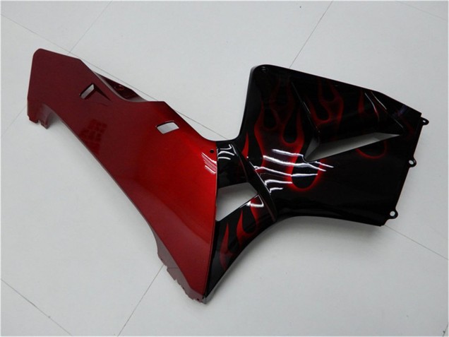 2005-2006 Glossy Black Red Flame Honda CBR600RR Motorcycle Fairing Kits Canada