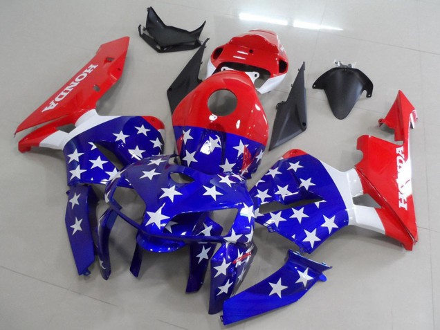 2005-2006 Red Blue White America Flag Honda CBR600RR Motorcycle Fairings Canada
