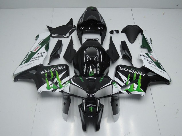 2005-2006 Glossy Black White Green Monster Honda CBR600RR Motorcycle Fairing Canada