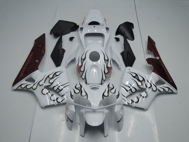 2005-2006 White Black Flame Honda CBR600RR Motorcycle Fairing Canada