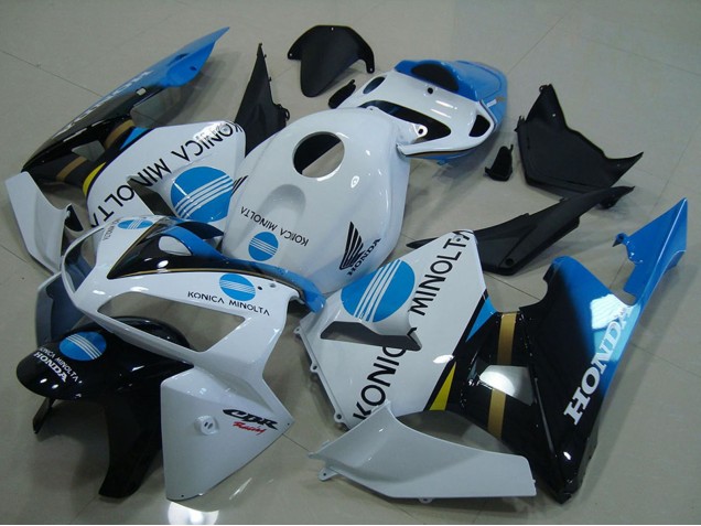 2005-2006 White Blue Glossy Black Konica Minolta Honda CBR600RR Motorcycle Fairings Canada