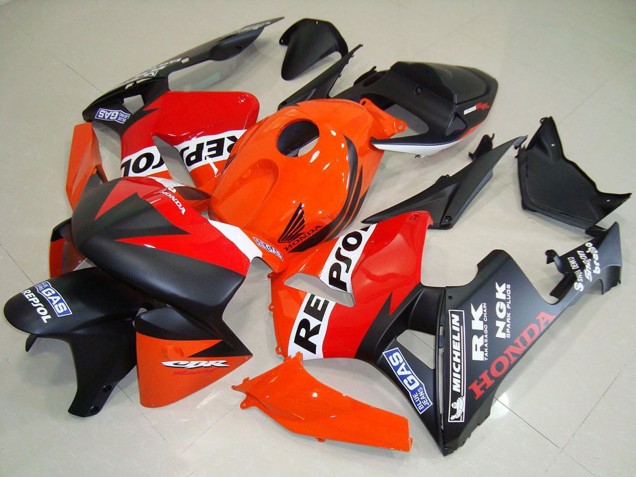 2005-2006 Orange Red White Matte Black Repsol Racing Honda CBR600RR Motorcycle Fairings Canada