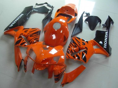 2005-2006 Orange Black Flame Honda CBR600RR Motorcycle Fairings Canada