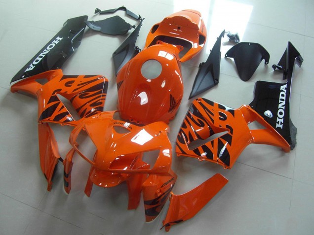 2005-2006 Orange Black Flame Honda CBR600RR Motorcycle Fairings Canada