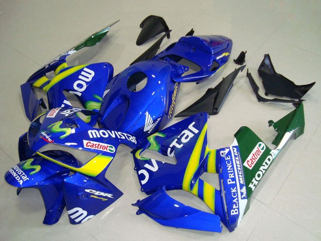 2005-2006 Blue Yellow Green White MoviStar Red Castrol Honda CBR600RR Motorcycle Fairings Canada
