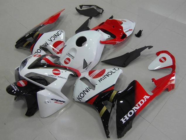 2005-2006 White Red Glossy Black Konica Minolta Honda CBR600RR Motorcycle Fairings Canada