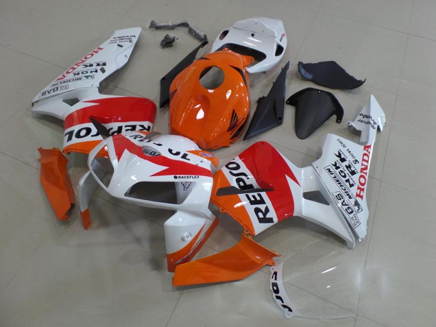 2005-2006 Orange White Red Glossy Black Repsol Honda CBR600RR Motorcycle Fairings Kit Canada