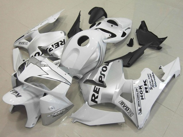 2005-2006 White Silver Black Repsol Honda CBR600RR Motorcycle Fairings Canada