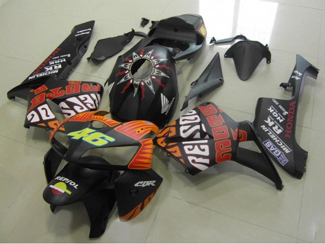 2005-2006 Matte Black Orange Yellow Rossi 46 Honda CBR600RR Motorcycle Fairings Canada