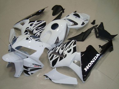 2005-2006 White Black Flame Honda CBR600RR Motorcycle Fairings Canada