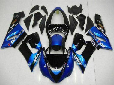 2005-2006 Blue Glossy Black Elf Kawasaki ZX6R Motorcycle Fairings Canada