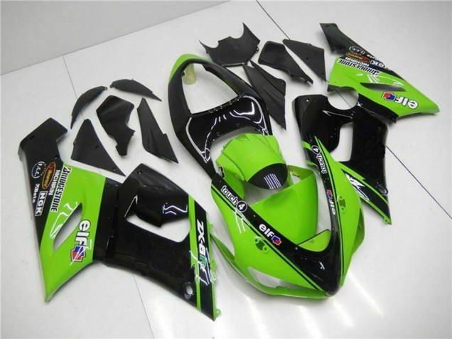 2005-2006 Green Glossy Black Elf Kawasaki ZX6R Motorcycle Fairings Canada