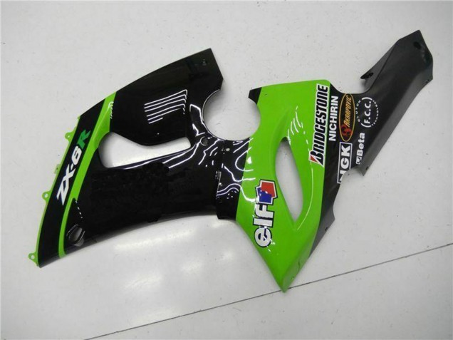2005-2006 Green Glossy Black Elf Kawasaki ZX6R Motorcycle Fairings Canada