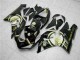 2005-2006 Glossy Black White Gold Lucky Strike Kawasaki ZX6R Motorcycle Fairings Canada