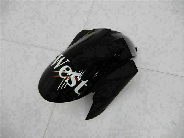 2005-2006 Glossy Black White West Kawasaki ZX6R Motorcycle Fairings Canada