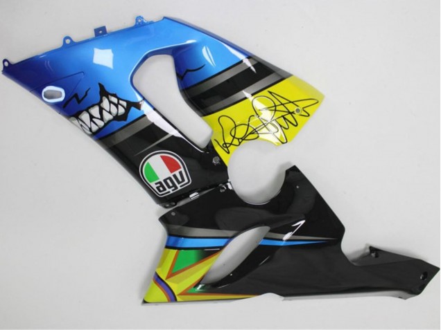 2005-2006 Blue Yellow Black Shark Kawasaki ZX6R Motorcycle Fairings Canada