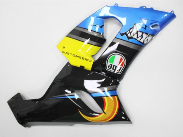 2005-2006 Blue Yellow Black Shark Kawasaki ZX6R Motorcycle Fairings Canada