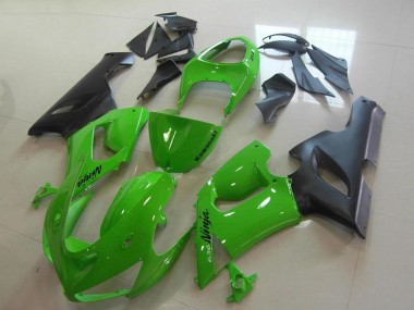 2005-2006 Green Matte Black Kawasaki ZX6R Motorcycle Fairings Canada