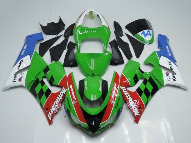 2005-2006 White Green Red Blue Black Motocard Kawasaki ZX6R Motorcycle Fairings Canada