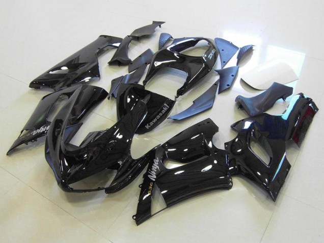 2005-2006 Glossy Black Silver Decals Kawasaki ZX6R Motorcycle Fairings Canada