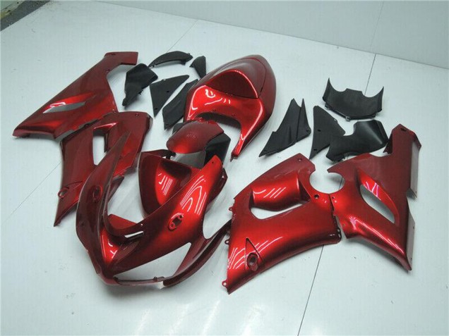 2005-2006 Candy Red Kawasaki ZX6R Motorcycle Fairings Canada