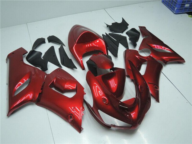 2005-2006 Candy Red Kawasaki ZX6R Motorcycle Fairings Canada
