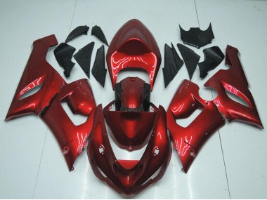 2005-2006 Candy Red Kawasaki ZX6R Motorcycle Fairings Canada